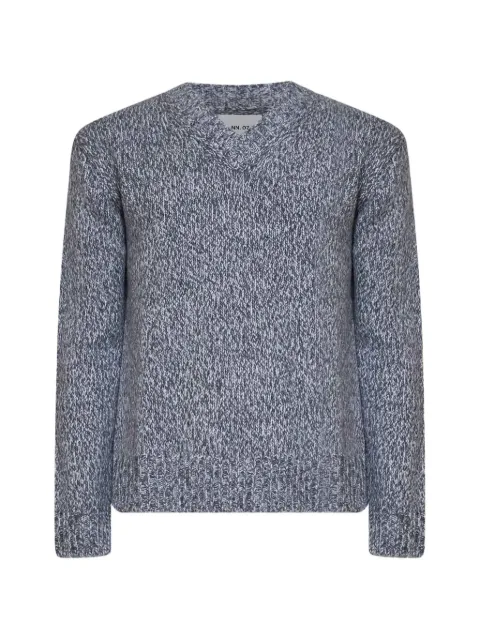 NN07 Flint marl-knit V-neck sweater
