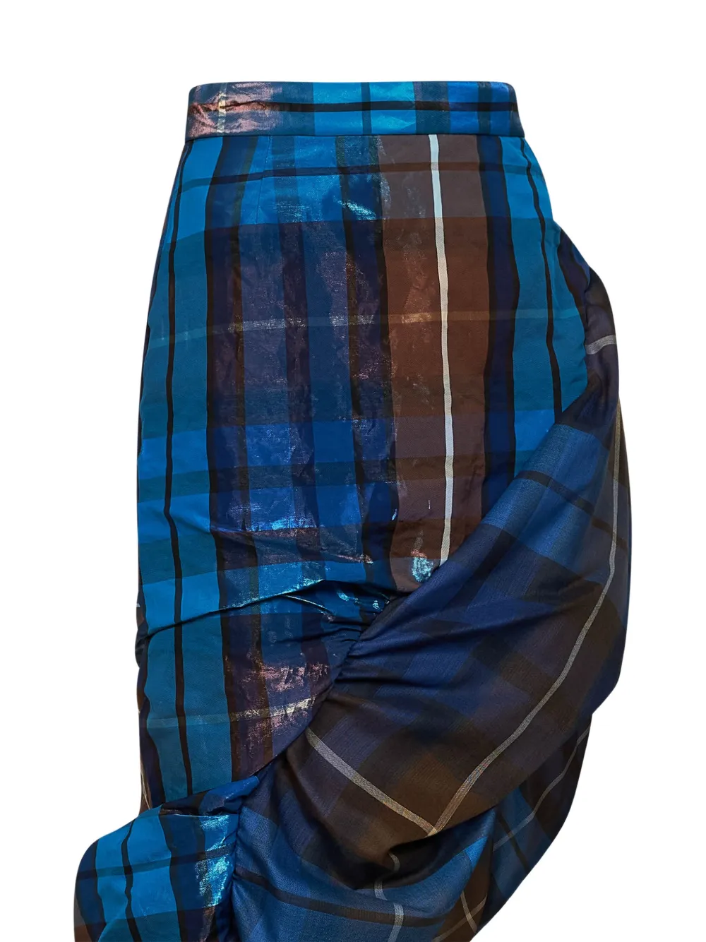 Vivienne Westwood Marilyn buchanan tartan ruffled midi skirt Blauw