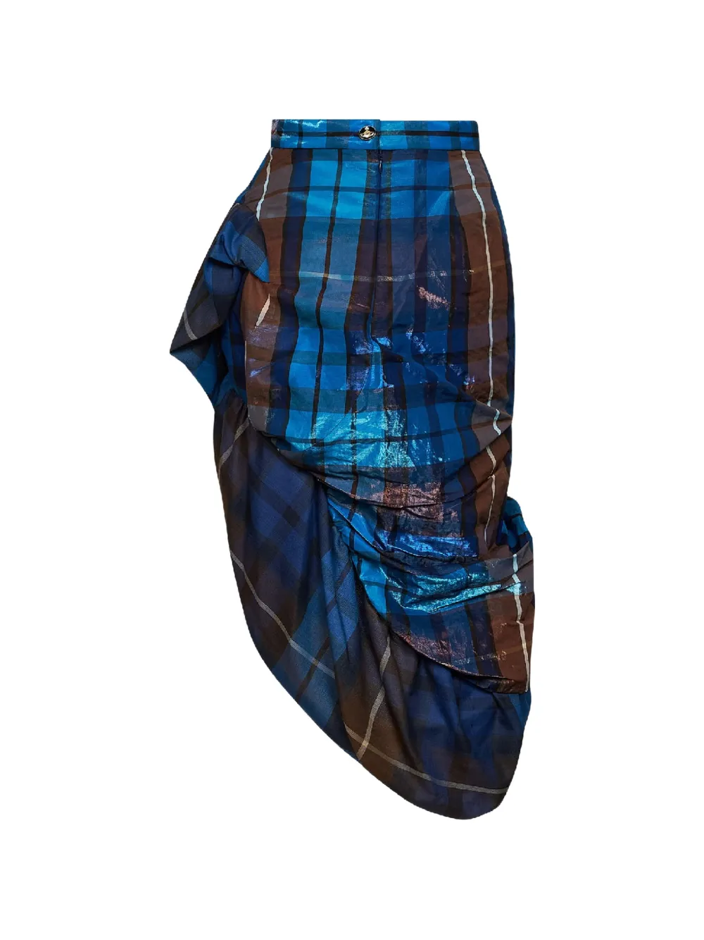 Vivienne Westwood Marilyn buchanan tartan ruffled midi skirt - Blu