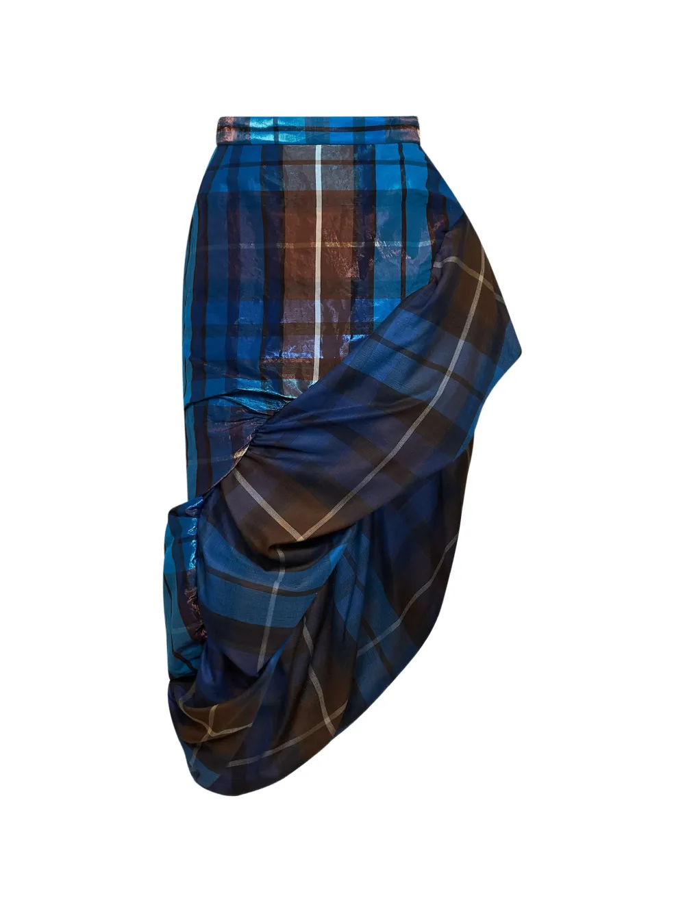 Vivienne Westwood Marilyn buchanan tartan ruffled midi skirt Blauw