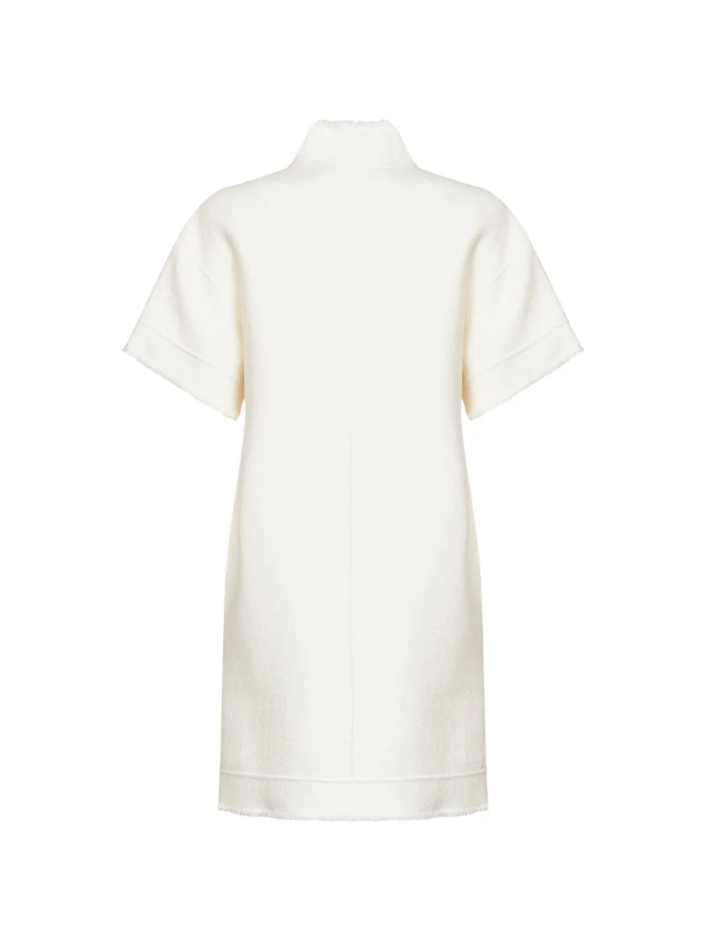 Max Mara frayed-edge quarter-zip mini dress Beige
