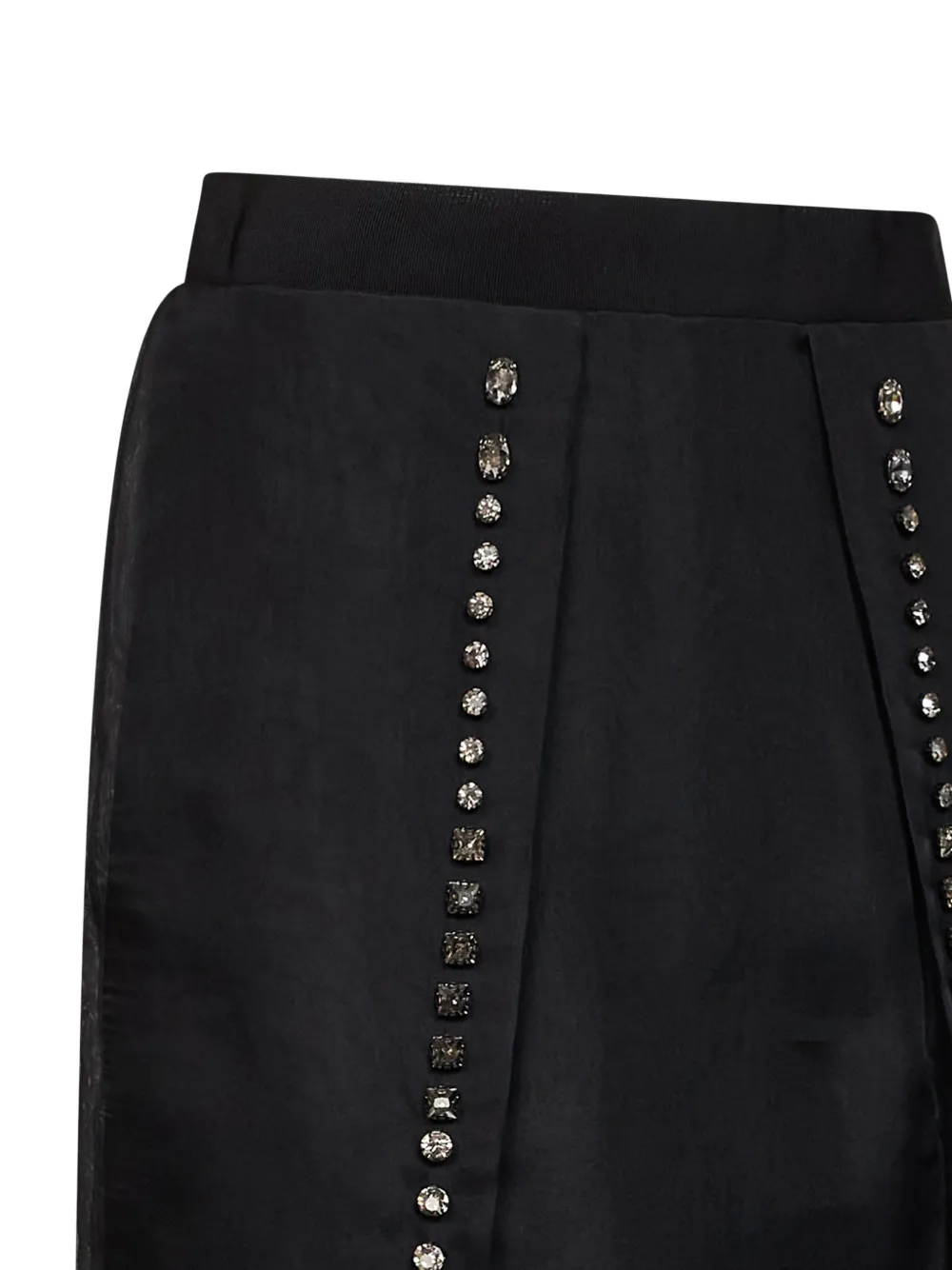 Stella McCartney Midi-rok verfraaid met kristallen Zwart