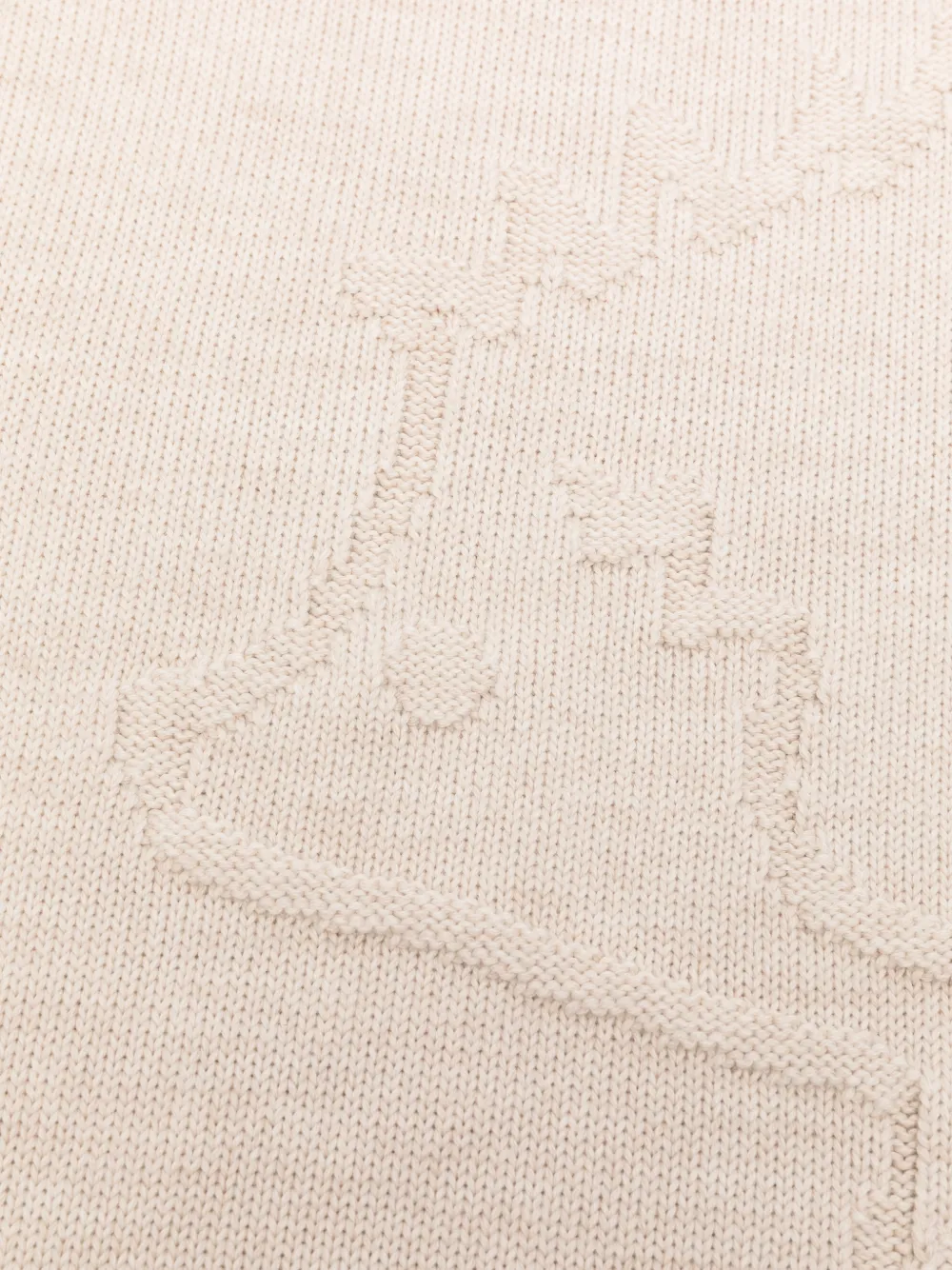 Tartine Et Chocolat Gebreide deken met egel-intarsia Beige