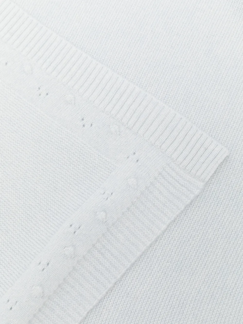 Tartine Et Chocolat pointelle-knit ribbed-trim blanket - Blu
