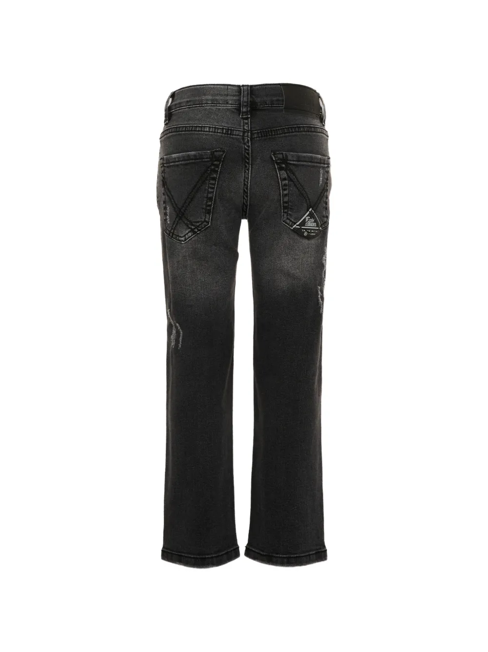 Roy Rogers Kids Gerafelde skinny jeans met vervaagd effect Zwart