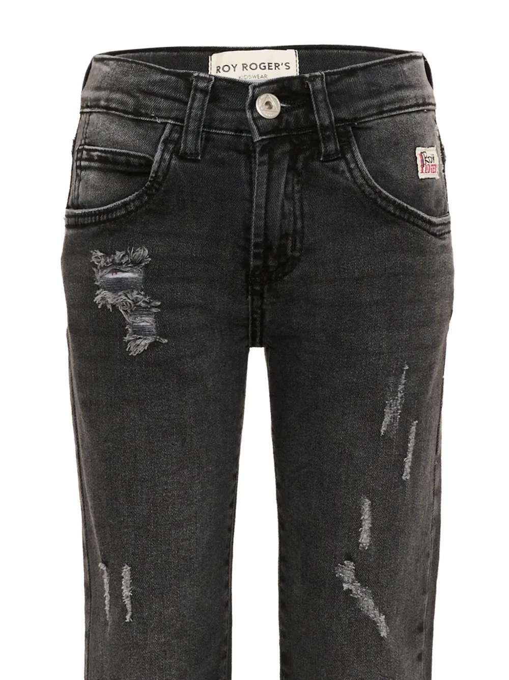 Roy Rogers Kids Gerafelde skinny jeans met vervaagd effect Zwart