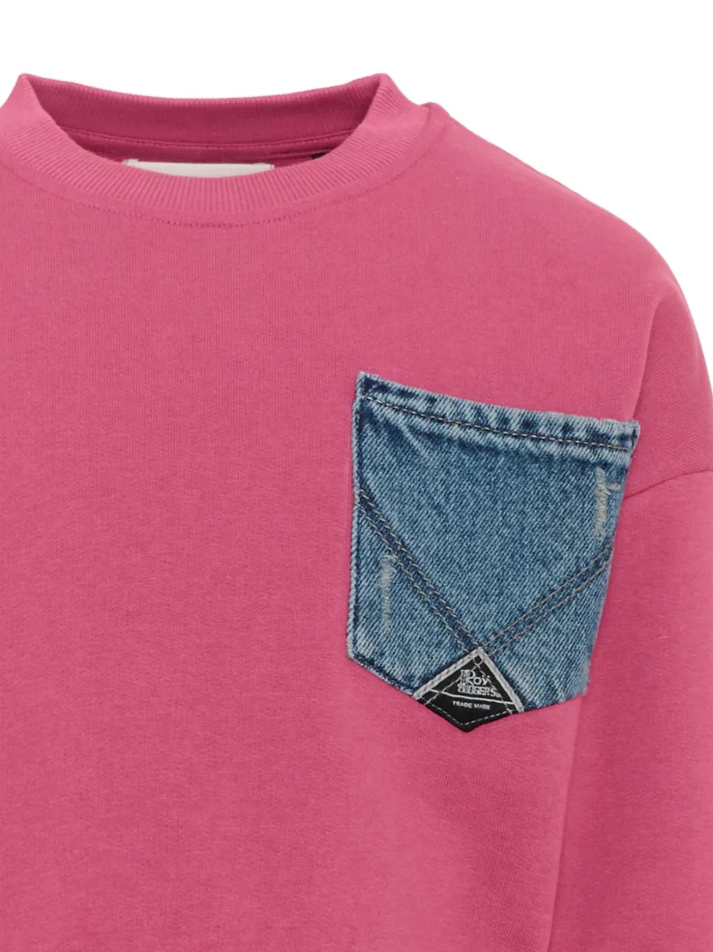 Roy Rogers Kids Sweater met denim zak Roze