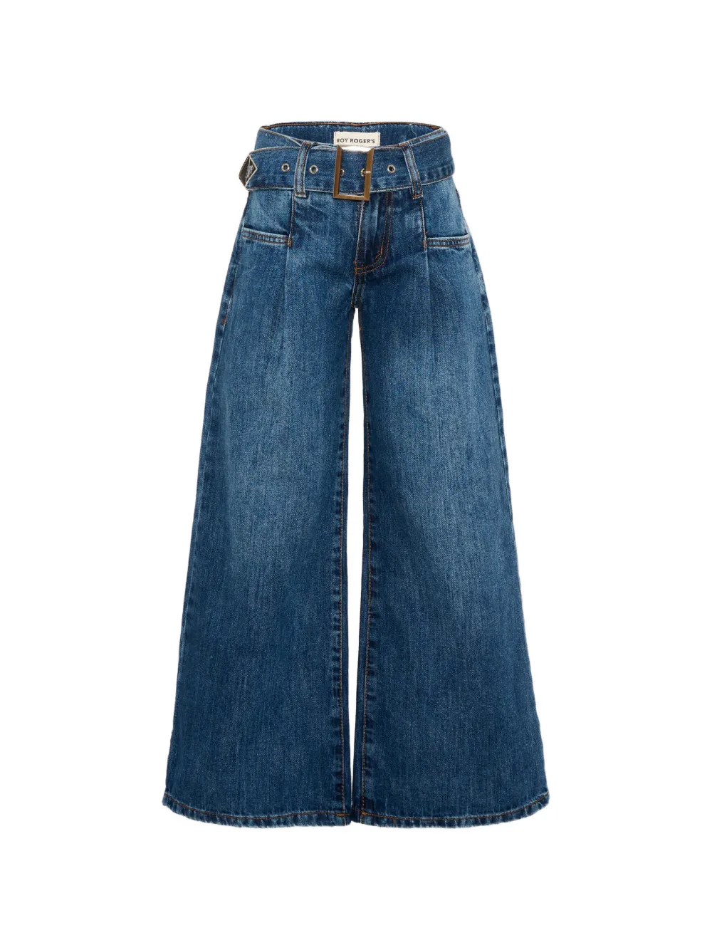 Roy Rogers Kids belted wide-leg jeans - Blu