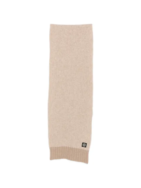 Stone Island logo-patch waffle-knit scarf
