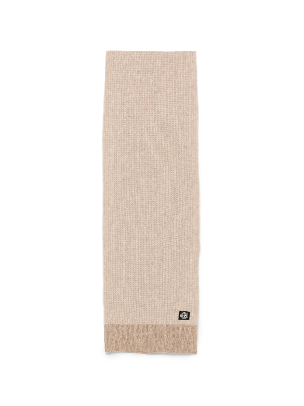 Stone Island logo-patch waffle-knit scarf · One Size