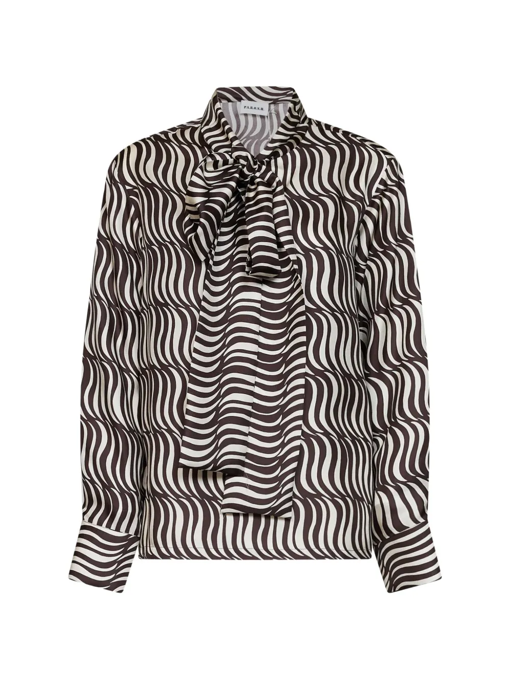 P.a.r.o.s.h Silk Long-sleeve Blouse In 브라운