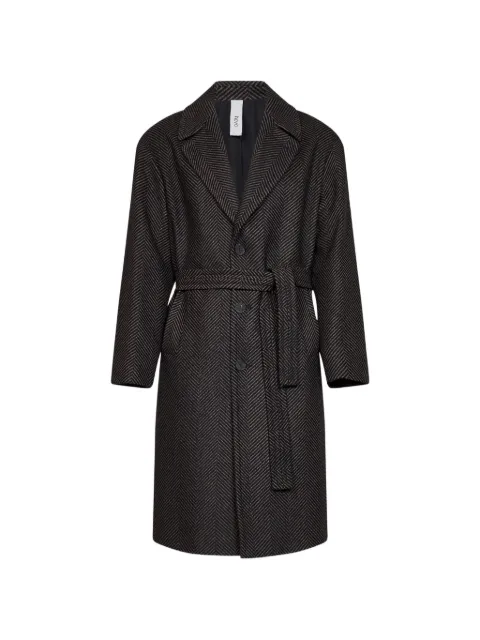 Hevo belted herringbone-pattern coat