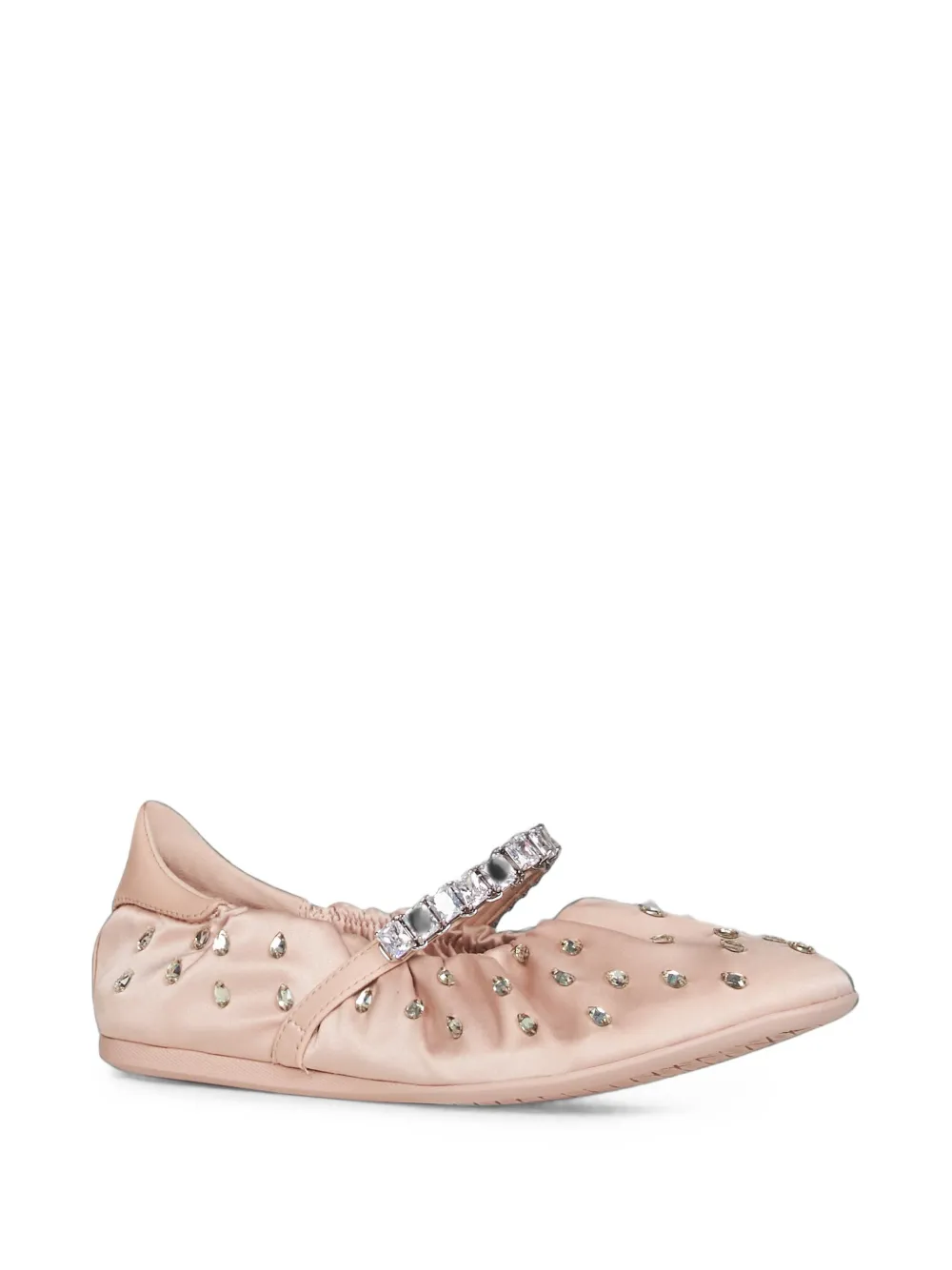 Jimmy Choo crystal-embellished ballet flats Roze