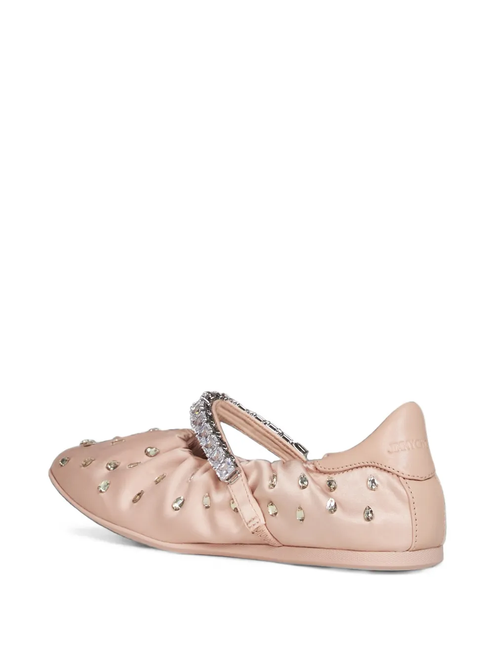 Jimmy Choo crystal-embellished ballet flats Roze