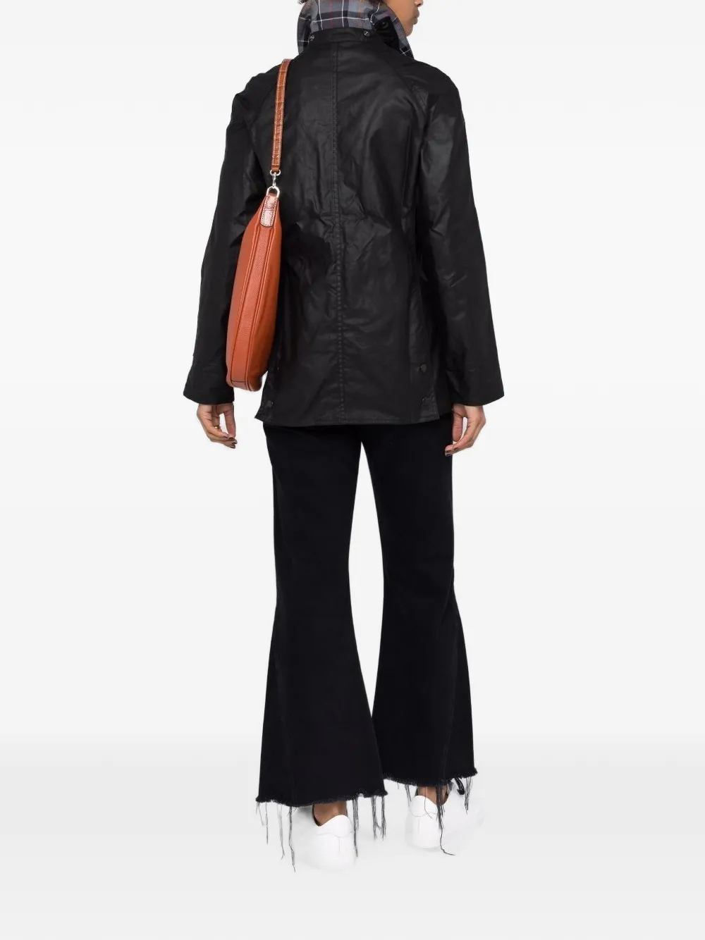 Barbour Jas met ribfluwelen kraag en capuchon Zwart