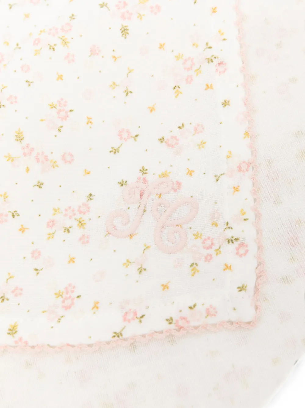Tartine Et Chocolat Geborduurde deken met bloemen-print Wit