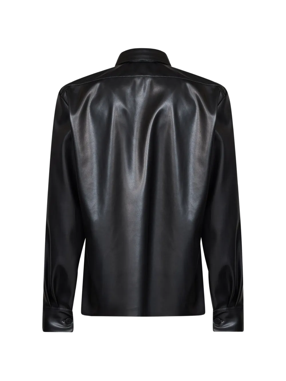 Costumein Overhemd met borstzak en leren effect Zwart