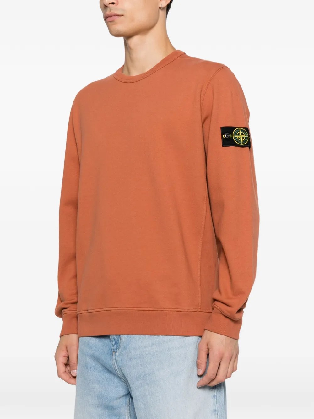 Stone Island Compass trui met ronde hals en patch Oranje
