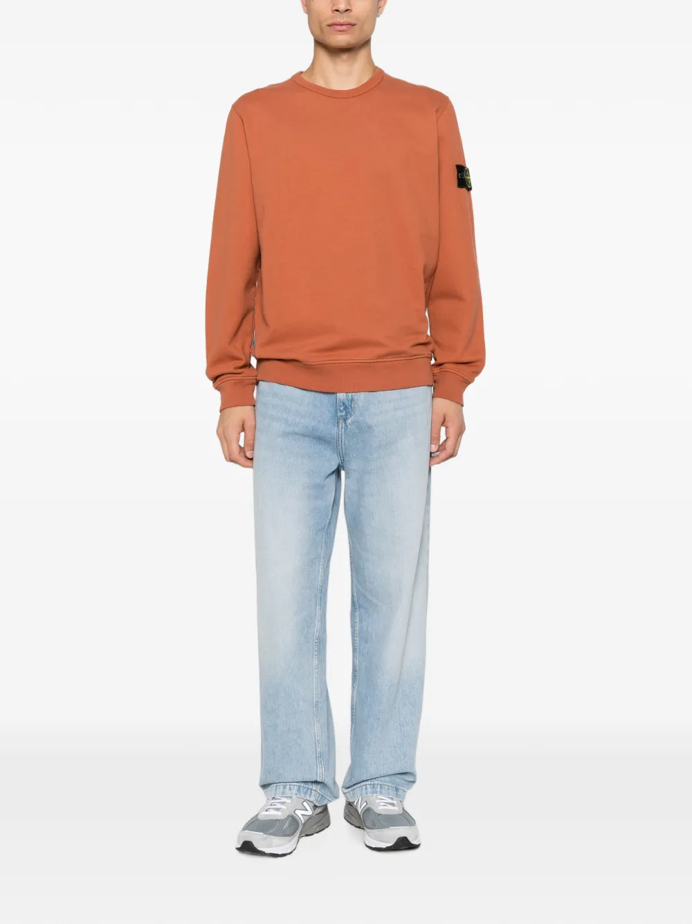 Stone Island Compass trui met ronde hals en patch Oranje