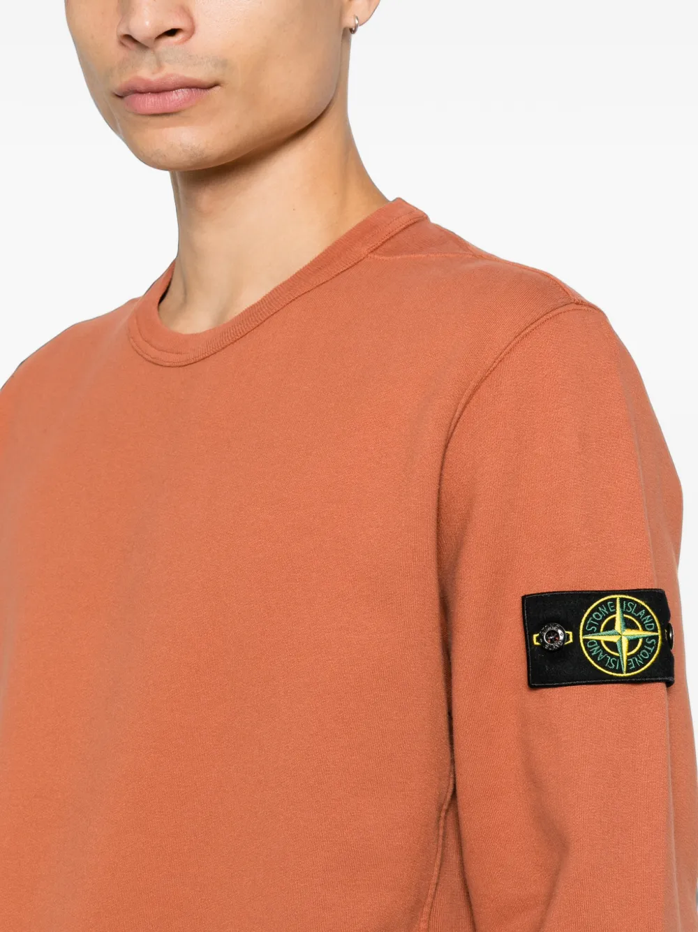 Stone Island Compass trui met ronde hals en patch Oranje