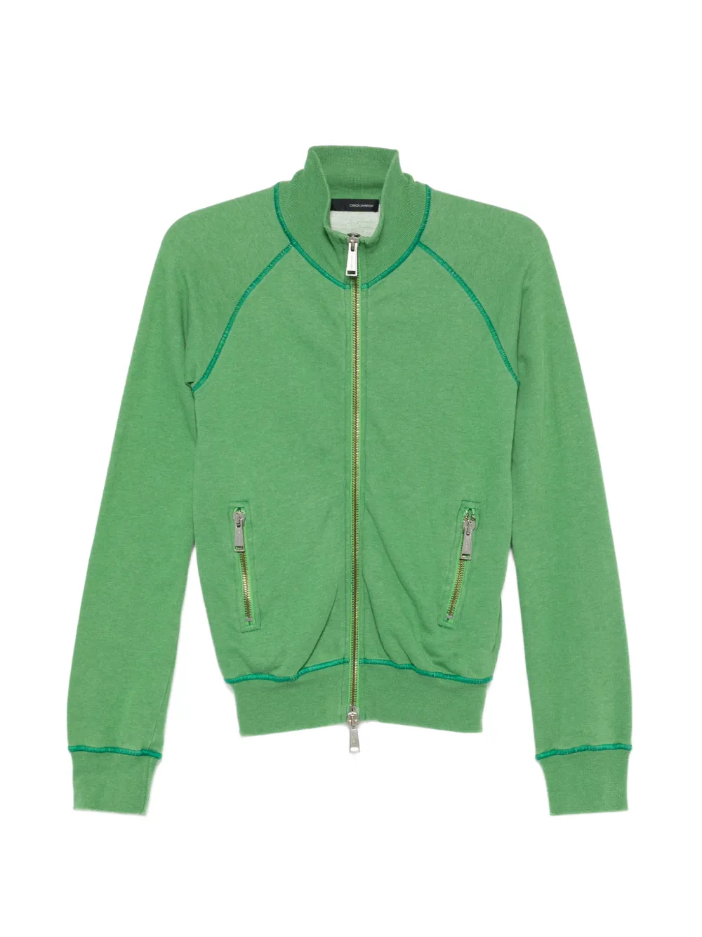 DSQUARED2 2000s graphic-print zip-up sweater - Verde