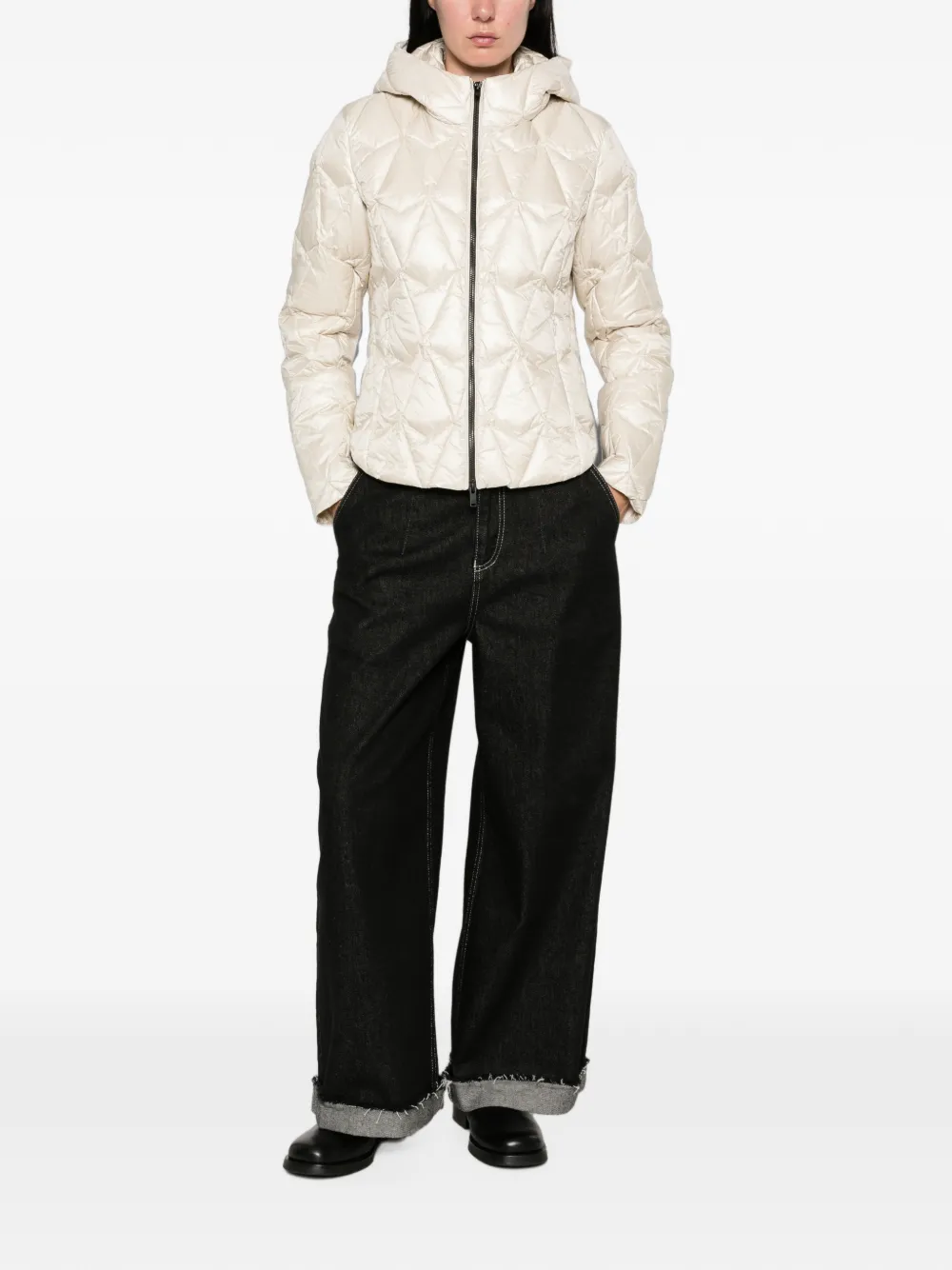 Moose Knuckles Iceberg quilted hooded jacket Beige