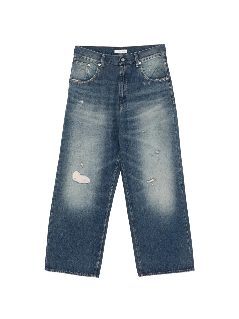Sunflower distressed-effect wide-leg jeans