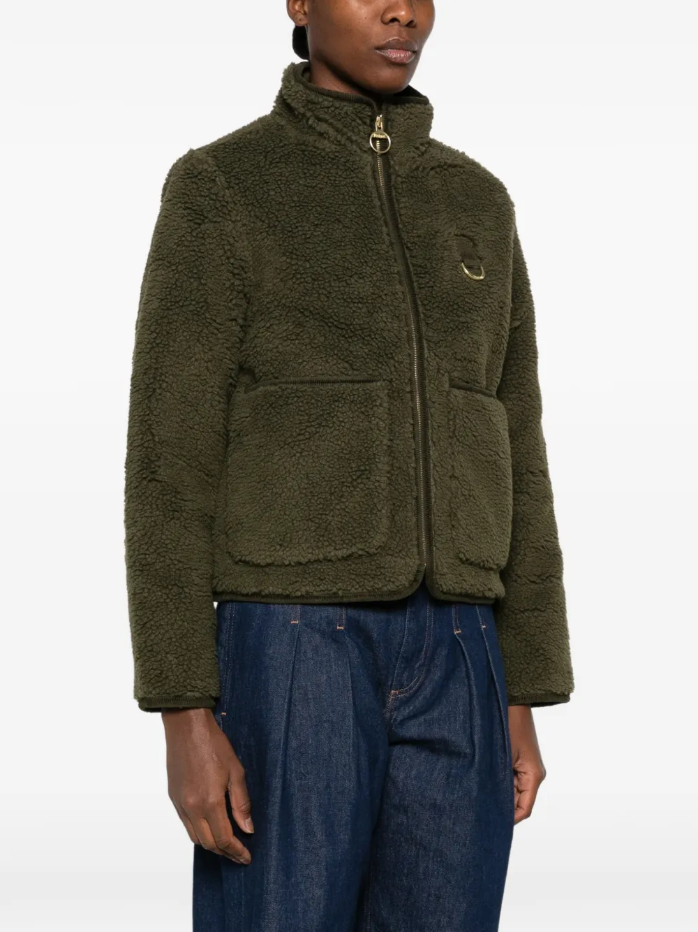 Barbour Elenora fleece jack met rits Groen