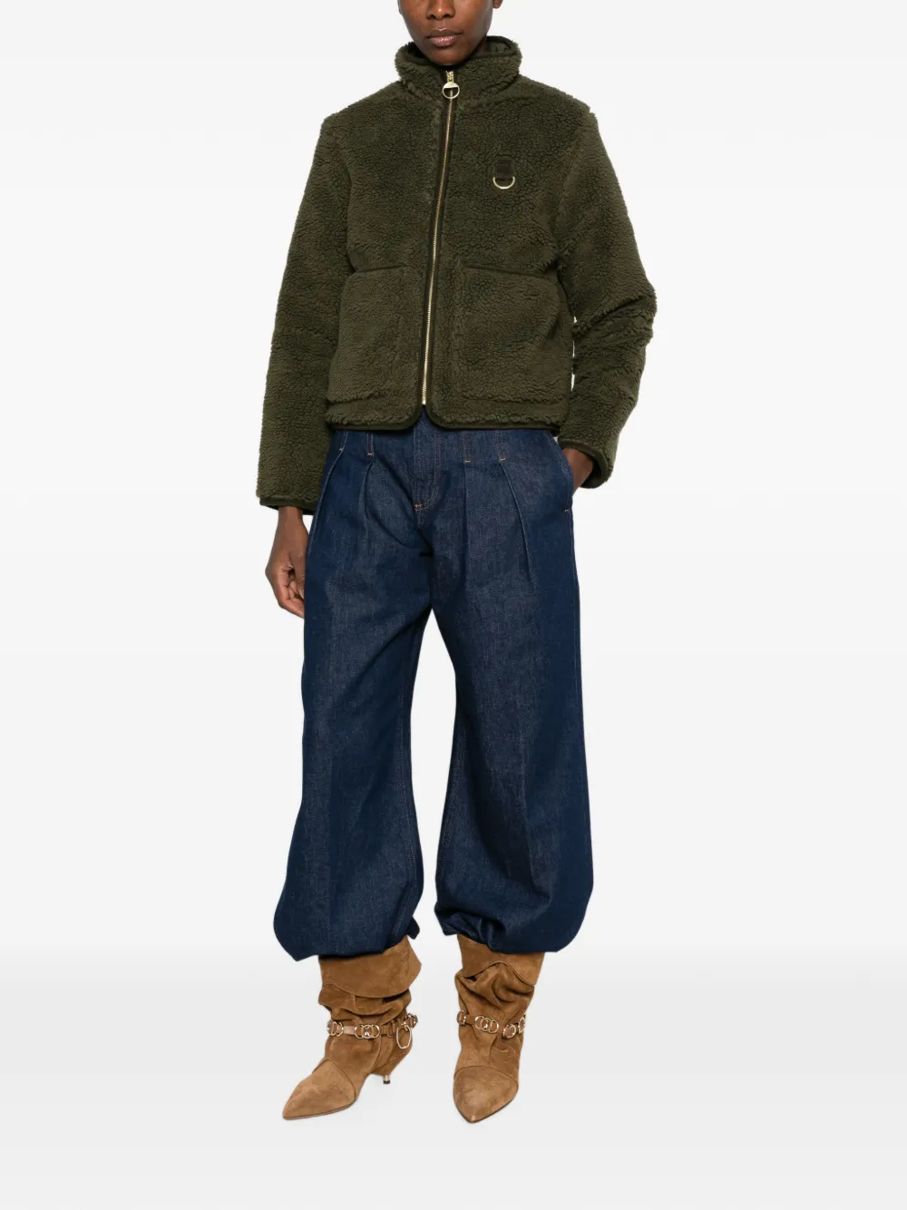 Barbour Elenora fleece jack met rits Groen