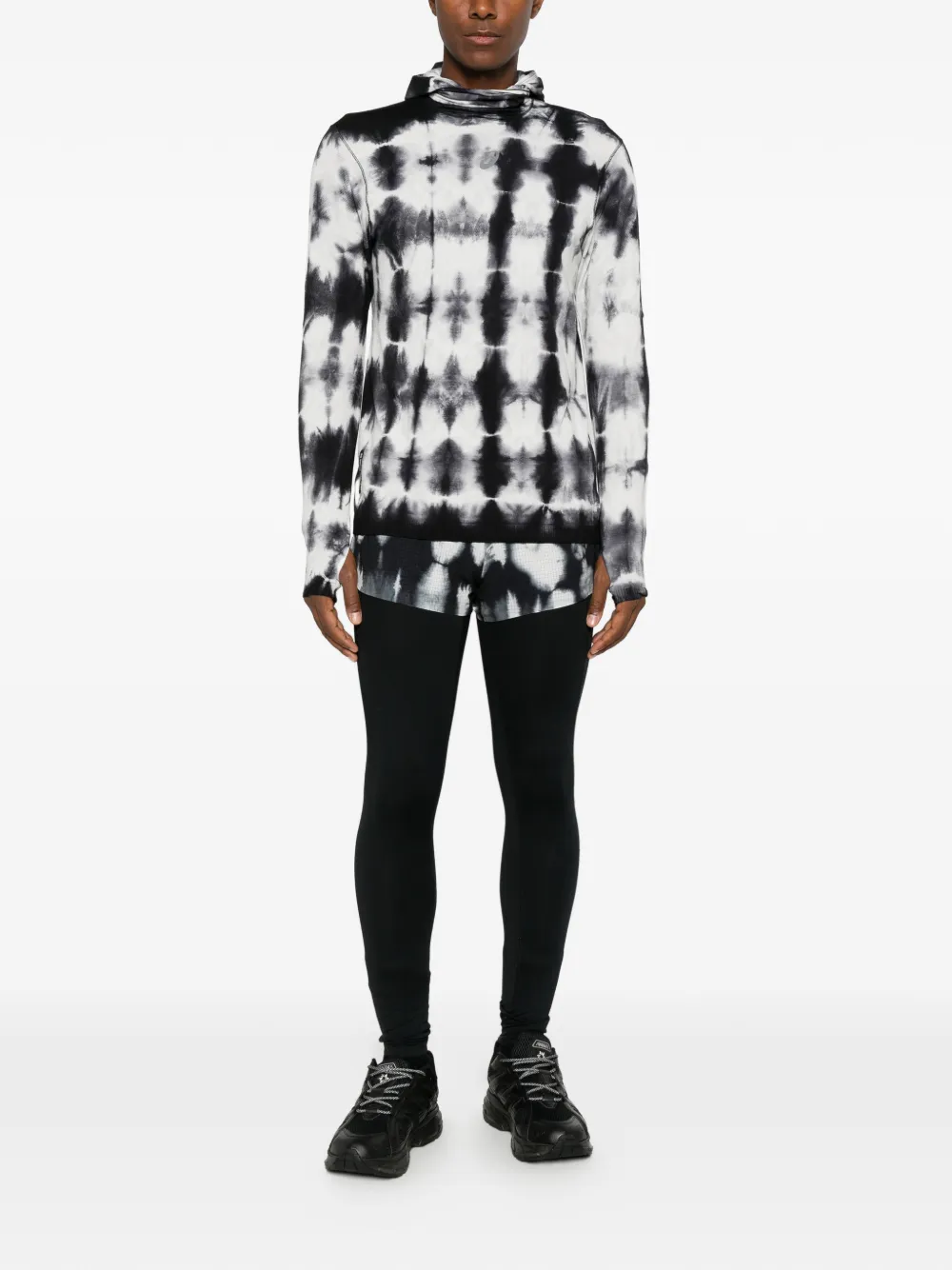 ASICS T-shirt met tie-dye print Wit