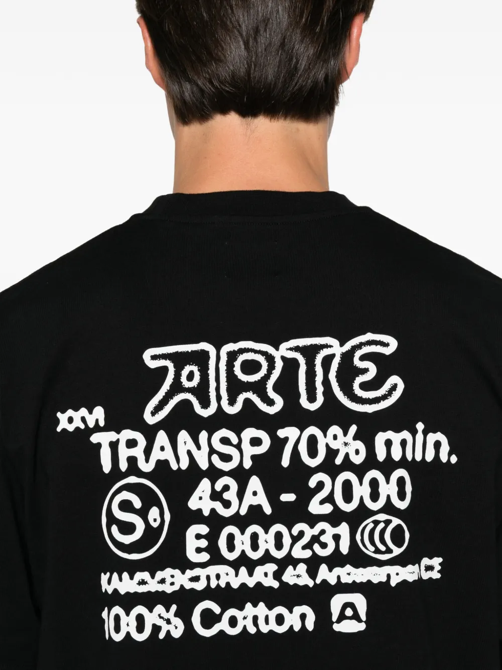 Arte Antwerp Serial Stamp katoenen T-shirt met logo-print Zwart