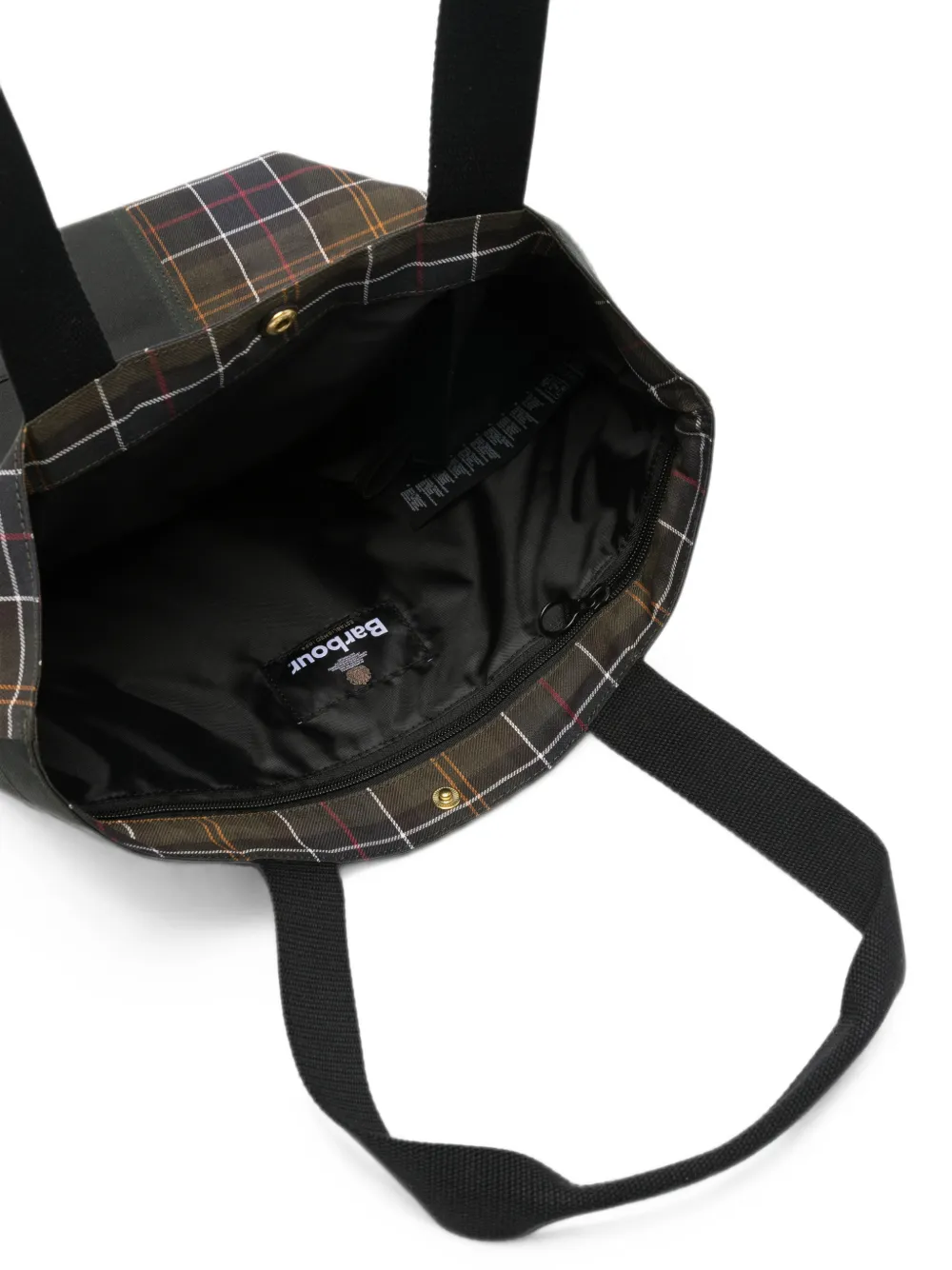 Barbour Shopper met tartan-ruit en patchwork Groen