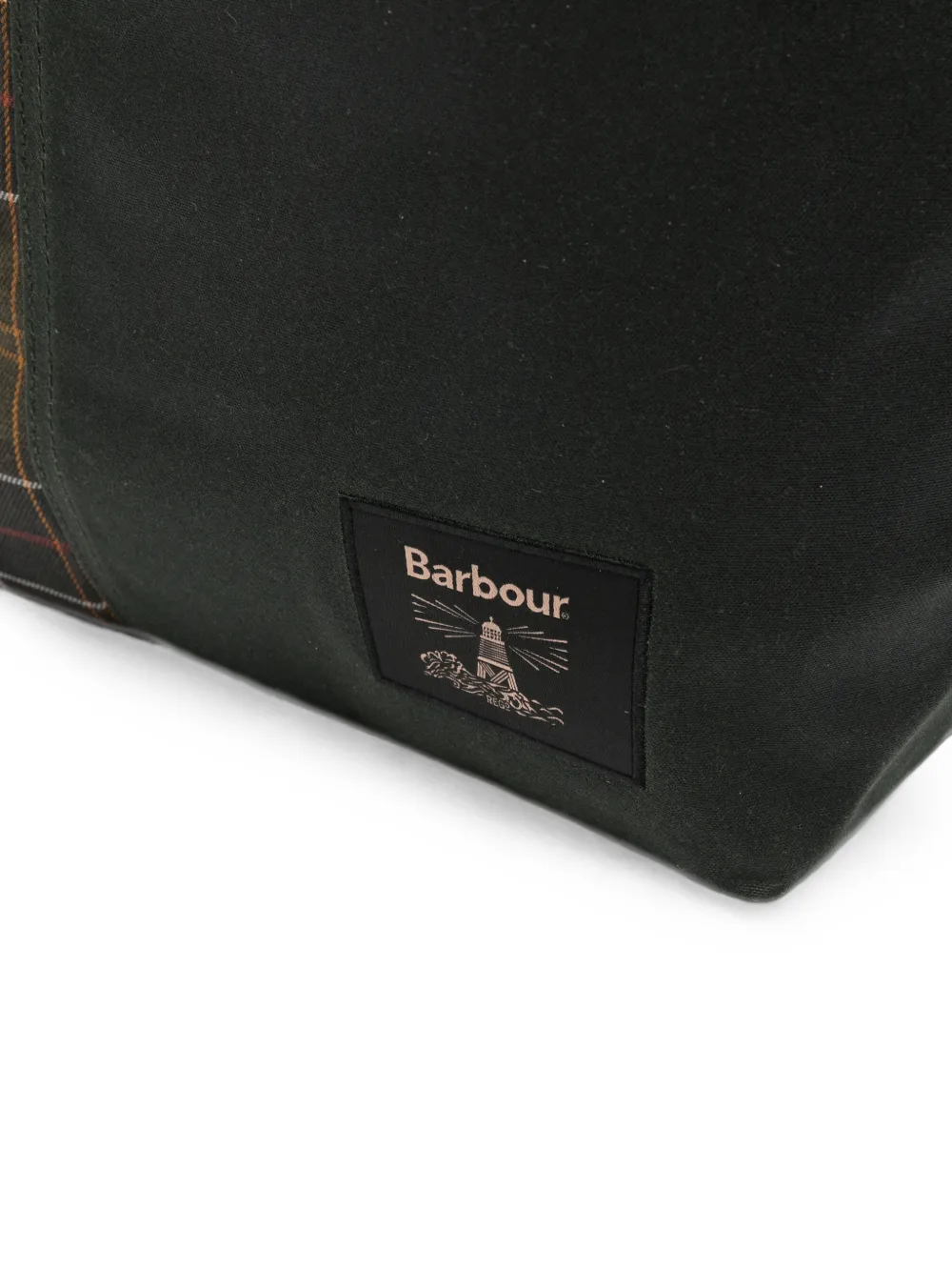 Barbour Shopper met tartan-ruit en patchwork Groen
