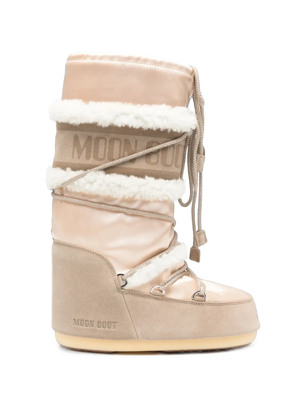 Moon Boot suede-trim faux-shearling boots - Toni neutri