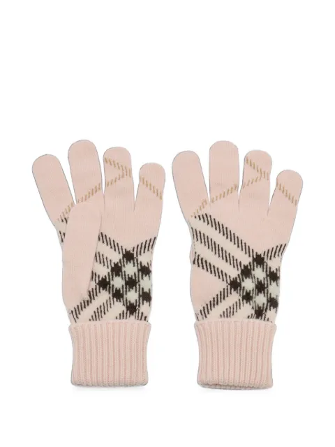 Burberry Check cashmere-blend gloves