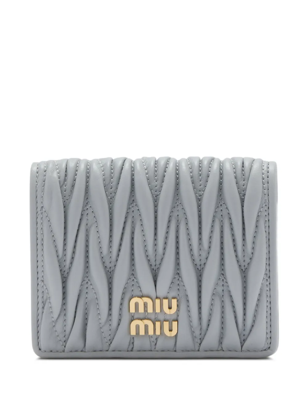 Miu Miu small matelassé napp-leather wallet - Grigio