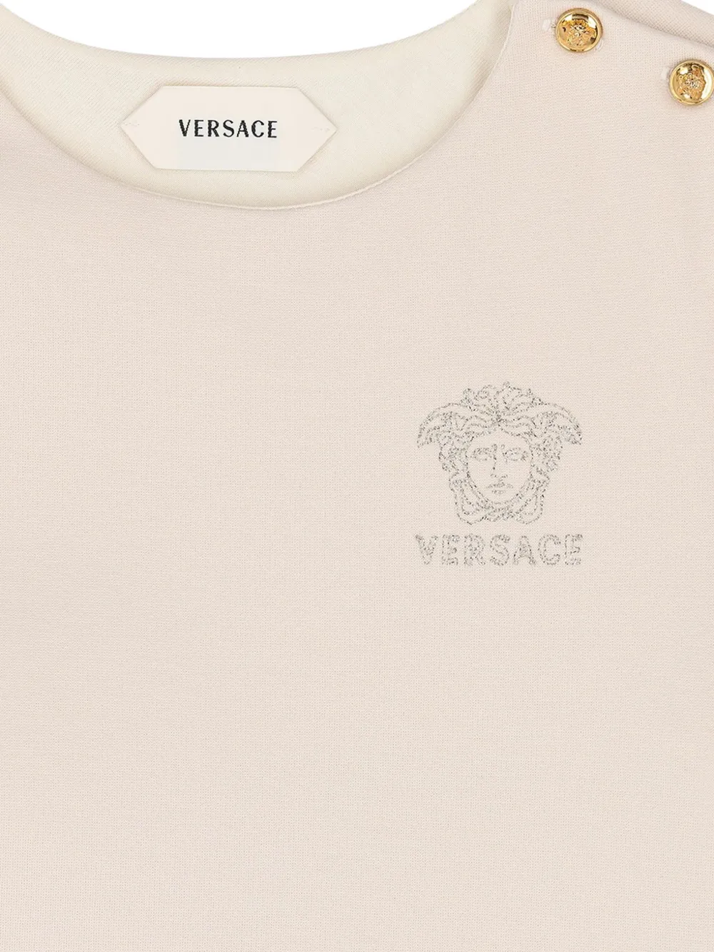 Versace Kids Jurk verfraaid met Medusa-logo Beige