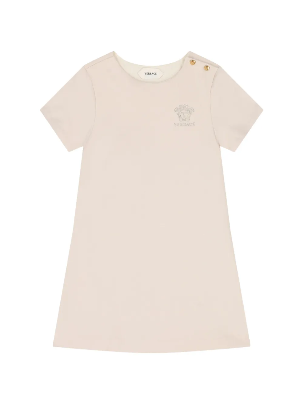 Versace Kids Medusa head-embellished casual dress - Toni neutri