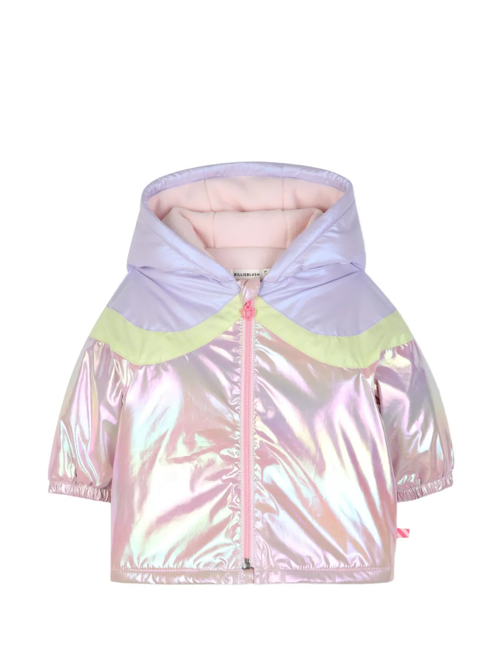 Billieblush iridescent bow-detail hooded jacket Roze