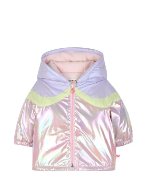 Billieblush iridescent bow-detail hooded jacket