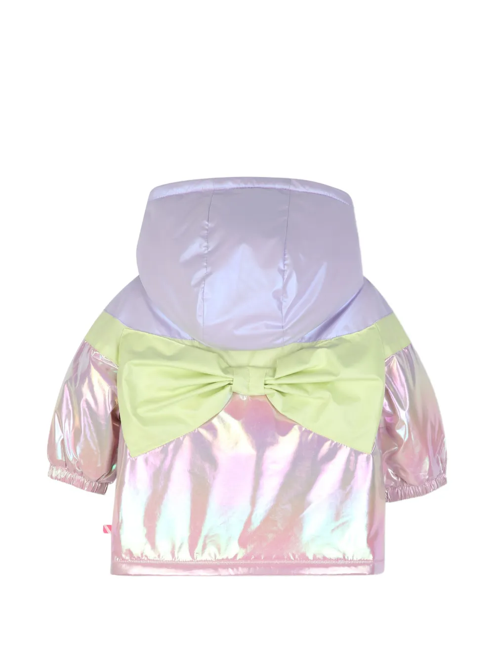 Billieblush iridescent bow-detail hooded jacket Roze