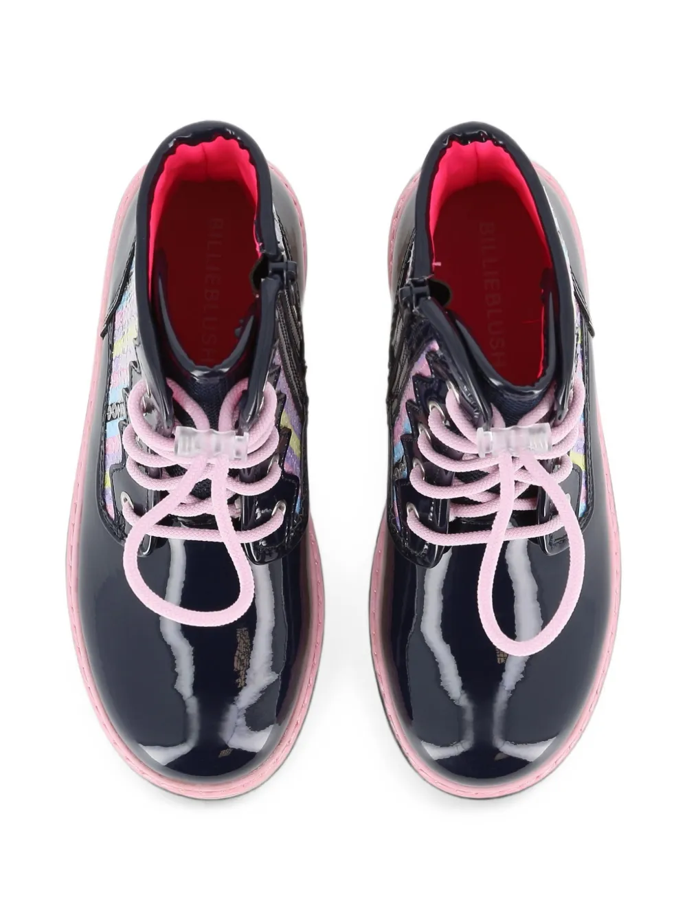 Billieblush sequin-embellished striped boots Blauw