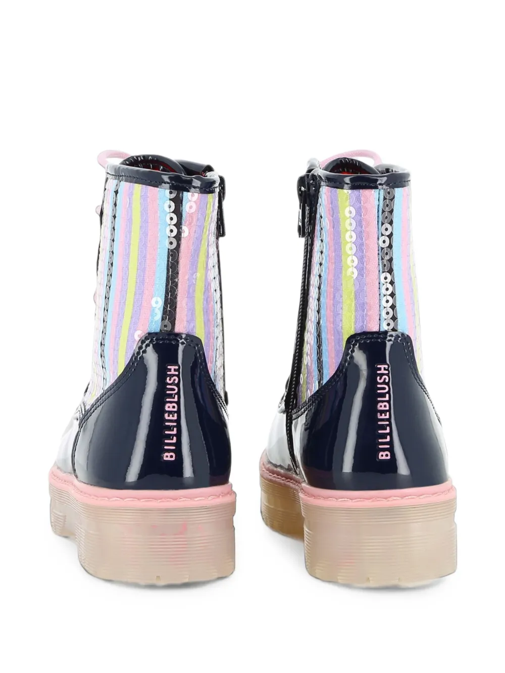 Billieblush sequin-embellished striped boots Blauw