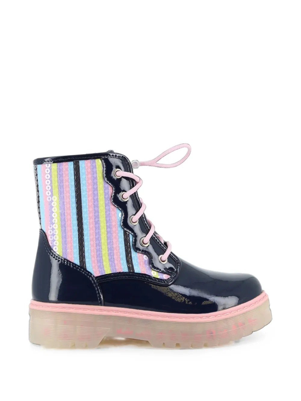 Billieblush sequin-embellished striped boots Blauw