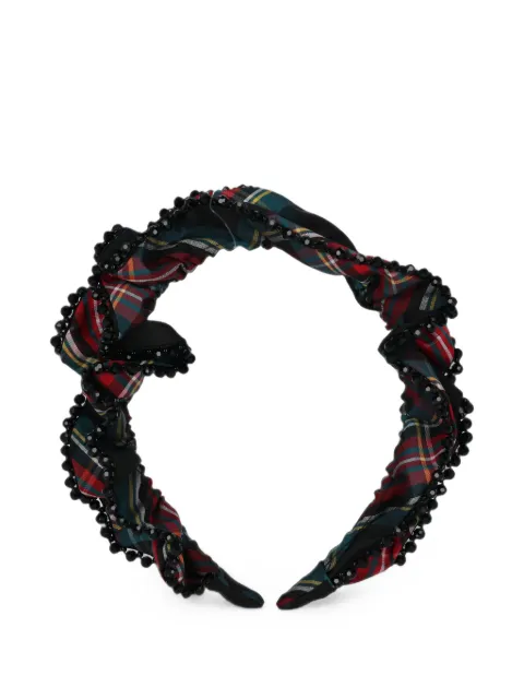 ANGEL'S FACE KIDS bead-trimmed tartan headband