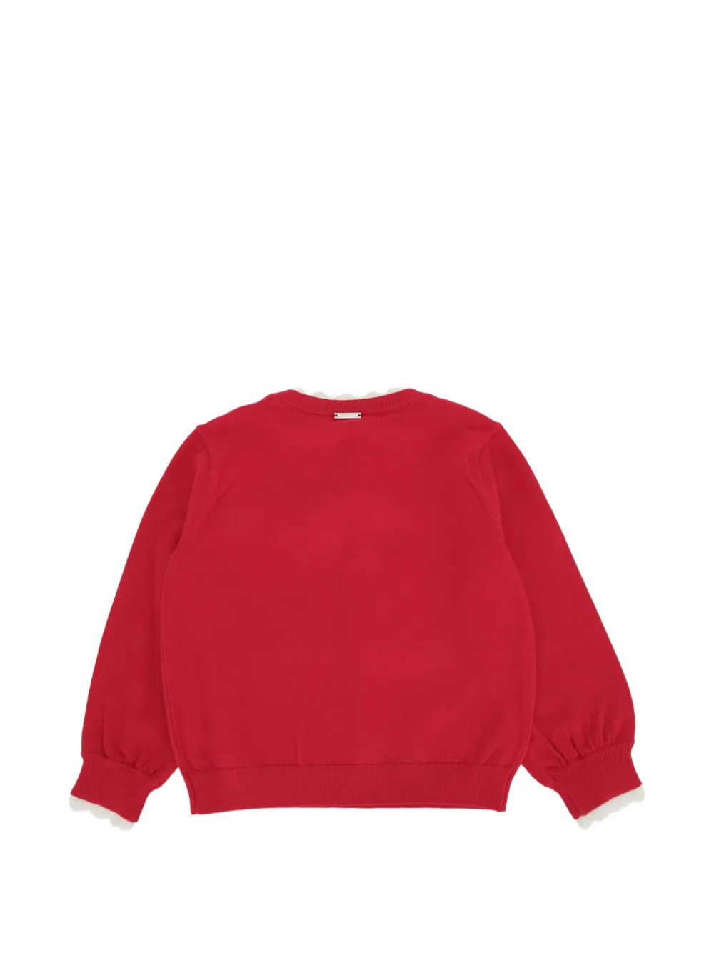 TWINSET Kids Trui met gewelfde afwerking en hartpatch Rood