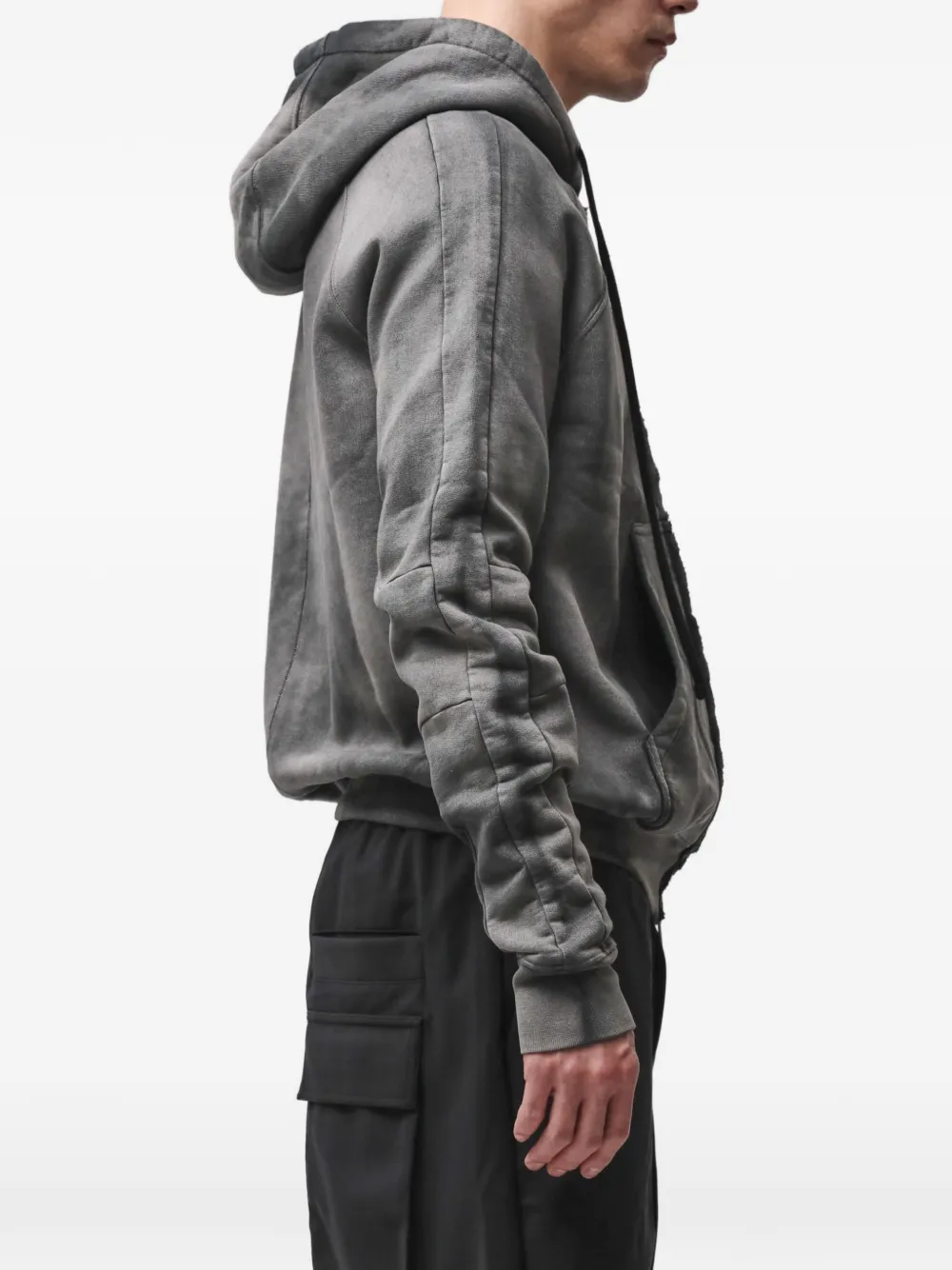 Thom Krom Hoodie met rits en stonewashed-effect Grijs