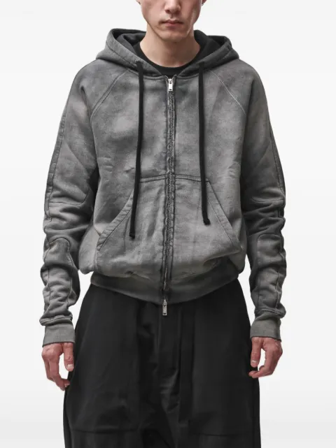 Thom Krom stone-wash zip-up hoodie