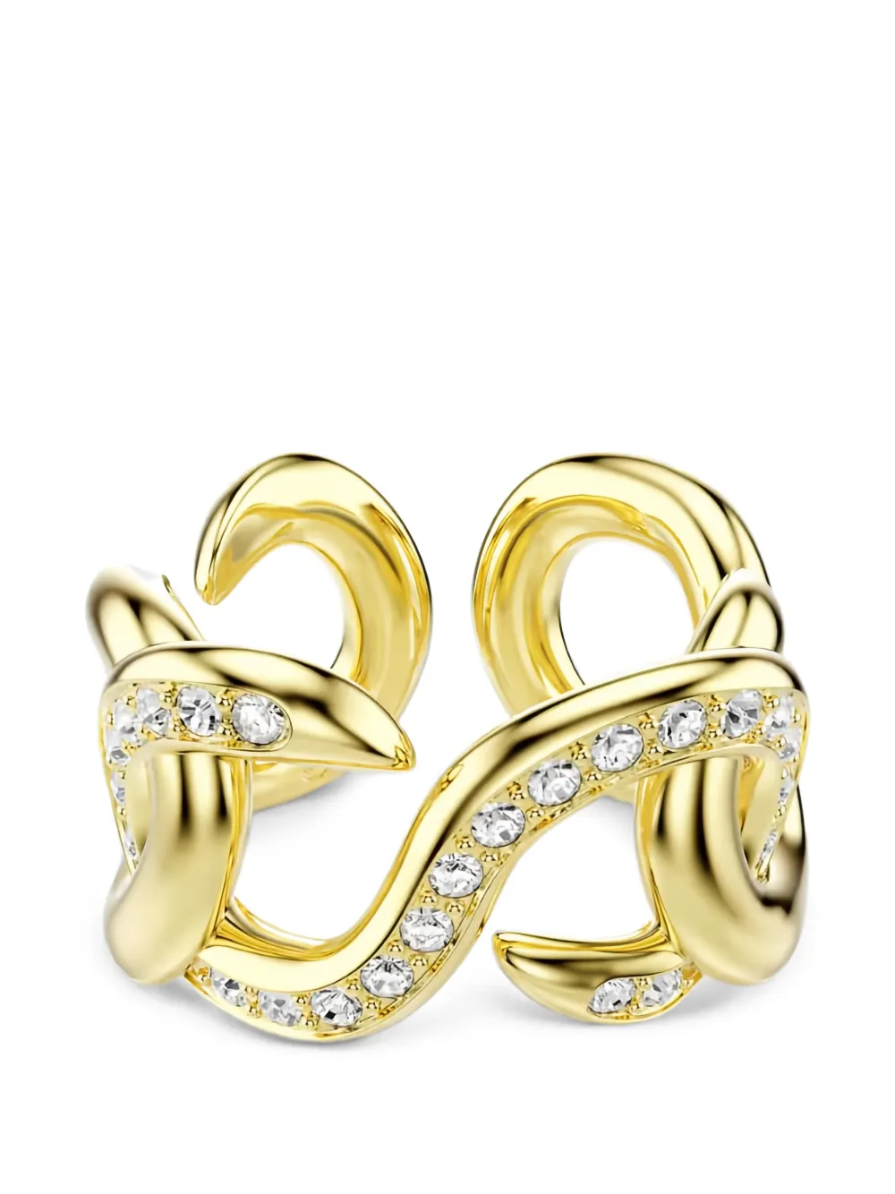 Swarovski Dextera crystal-embellished intertwined ring - Oro