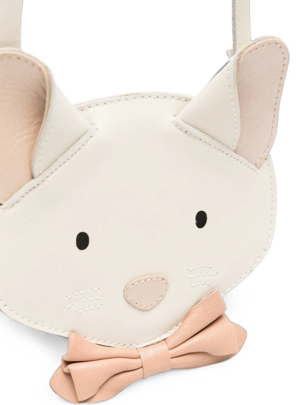 Donsje Schoudertas met strikdetail en dieren-patroon Wit